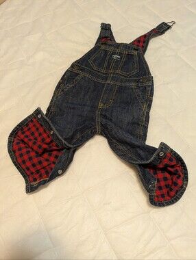 OshKosh 12 Mom Flannel Lined Overalls